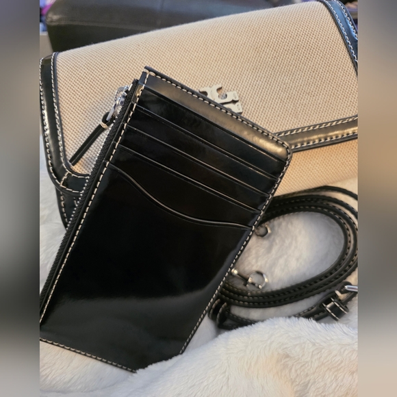 Tory Burch Thea Canvas Flat Wallet Crossover - Picture 8 of 10